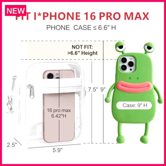 Clear Crossbody Bag for Stadium Events, Concerts, Game Day - Picture 6 of 7